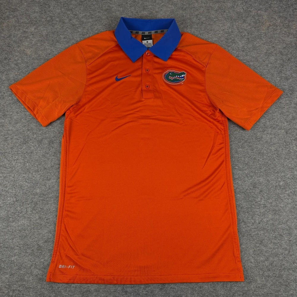 Nike Dri Fit Florida Gators Polo Shirt Polyester Orange Mens‎ Small S
